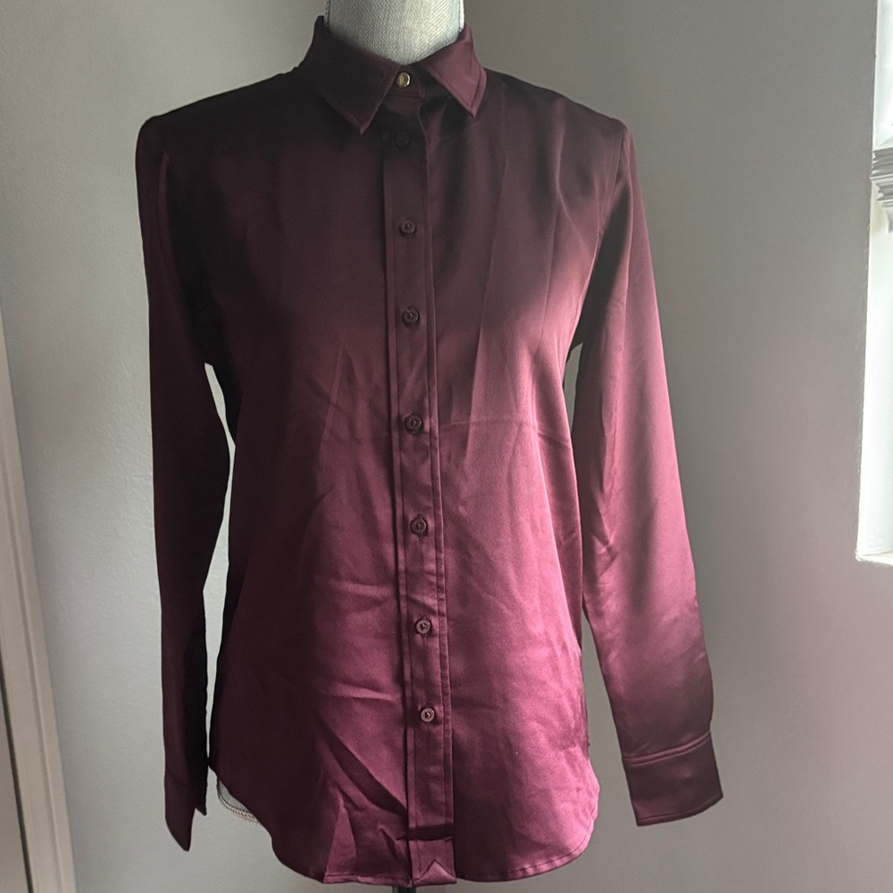 Ralph Lauren Black Label Burgundy Blouse